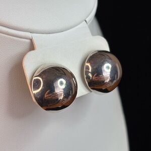 Chic Silver Dome Earrings